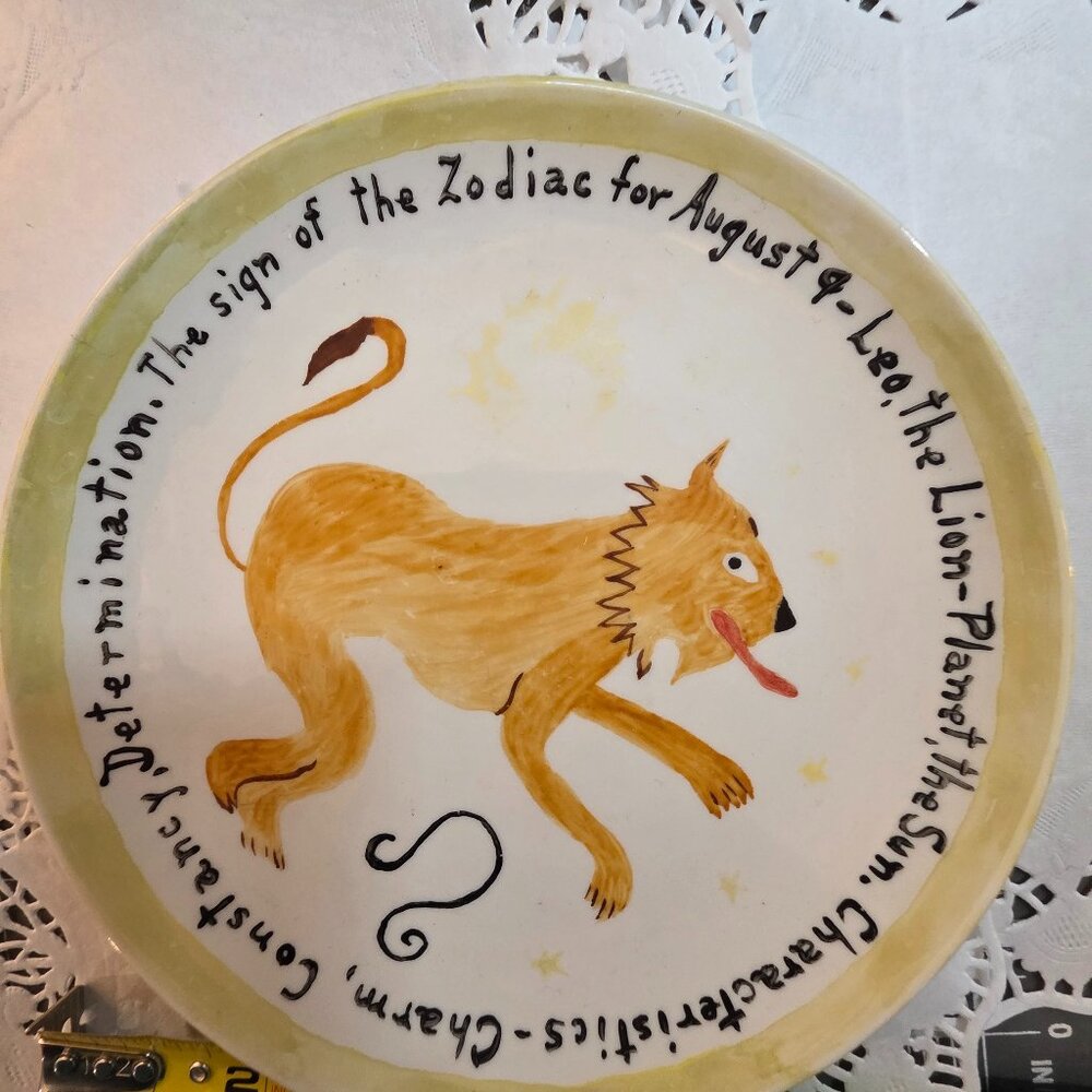 Vintage 1955 Baxter China plate - Horoscope Leo - August 9 birthday - free ship